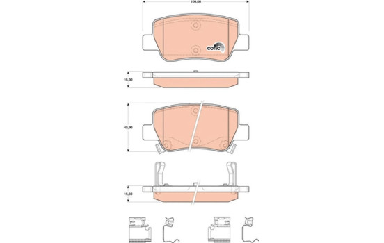 Brake Pad Set, disc brake COTEC GDB4175 TRW, Image 2