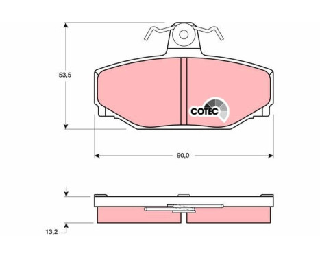 Brake Pad Set, disc brake COTEC GDB442 TRW, Image 2