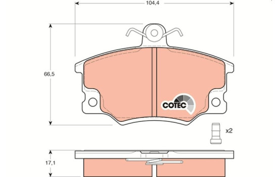Brake Pad Set, disc brake COTEC GDB458 TRW, Image 2