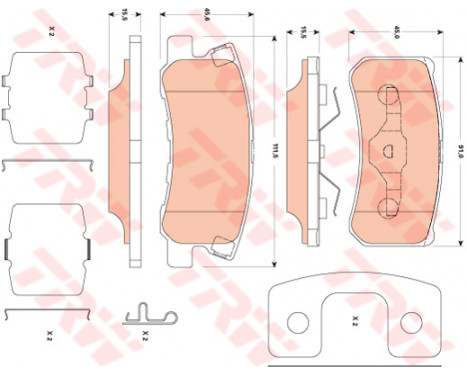 Brake Pad Set, disc brake COTEC GDB4600 TRW