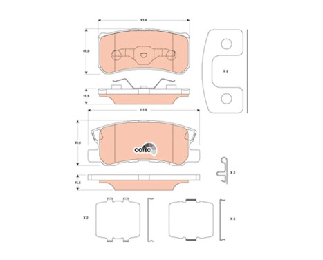 Brake Pad Set, disc brake COTEC GDB4600 TRW, Image 2