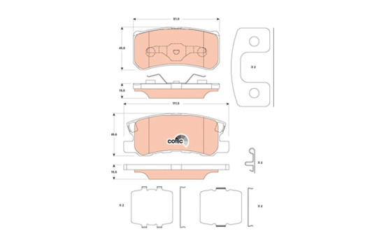 Brake Pad Set, disc brake COTEC GDB4600 TRW, Image 2