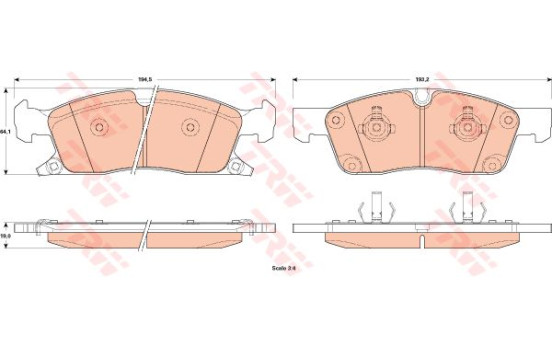 Brake Pad Set, disc brake COTEC GDB4603 TRW