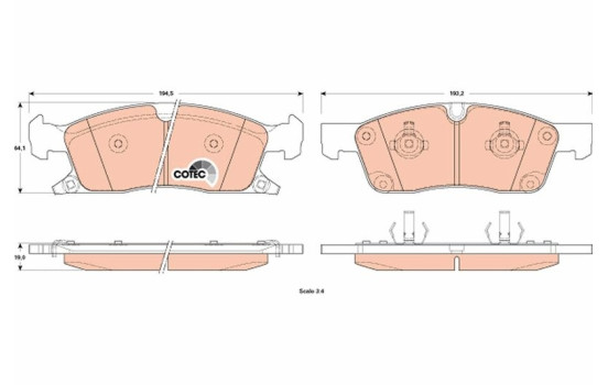 Brake Pad Set, disc brake COTEC GDB4603 TRW, Image 2