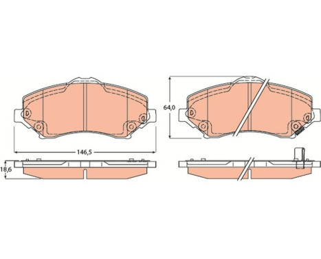 Brake Pad Set, disc brake COTEC GDB4605 TRW, Image 2