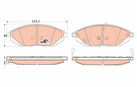 Brake Pad Set, disc brake COTEC GDB4606 TRW, Image 2