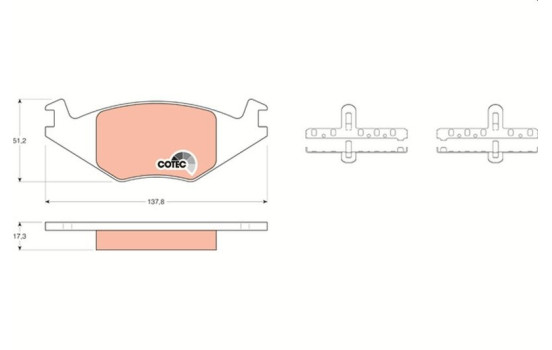 Brake Pad Set, disc brake COTEC GDB463 TRW, Image 2