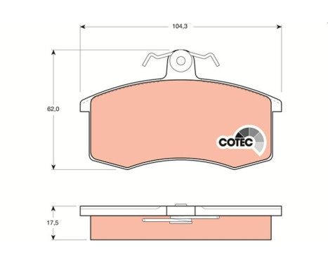 Brake Pad Set, disc brake COTEC GDB469 TRW, Image 2