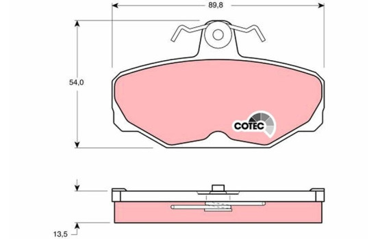 Brake Pad Set, disc brake COTEC GDB472 TRW, Image 2
