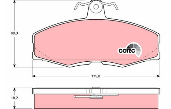 Brake Pad Set, disc brake COTEC GDB473 TRW, Image 2