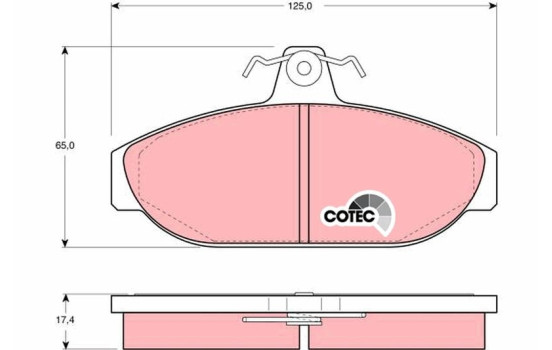 Brake Pad Set, disc brake COTEC GDB482 TRW, Image 2