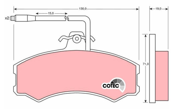 Brake Pad Set, disc brake COTEC GDB695 TRW, Image 2