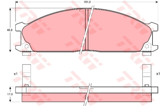 Brake Pad Set, disc brake COTEC GDB766 TRW