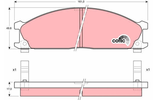 Brake Pad Set, disc brake COTEC GDB766 TRW, Image 2