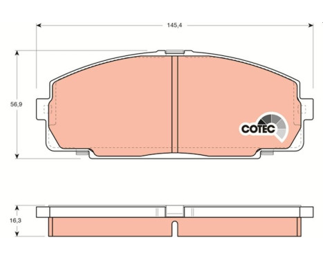 Brake Pad Set, disc brake COTEC GDB770 TRW, Image 2