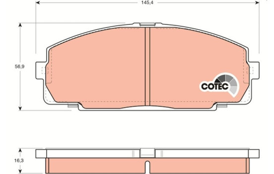 Brake Pad Set, disc brake COTEC GDB770 TRW, Image 2