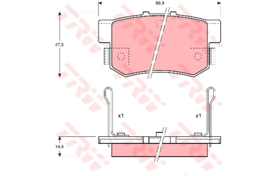 Brake Pad Set, disc brake COTEC GDB774 TRW