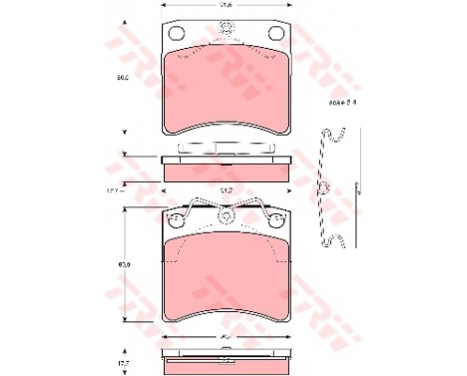 Brake Pad Set, disc brake COTEC GDB791 TRW