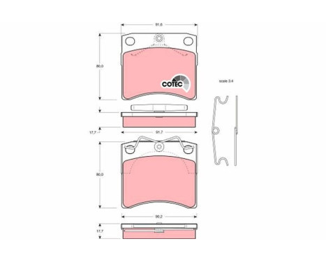 Brake Pad Set, disc brake COTEC GDB791 TRW, Image 2