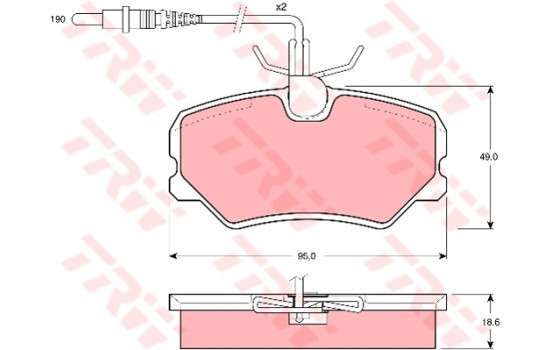 Brake Pad Set, disc brake COTEC GDB793 TRW