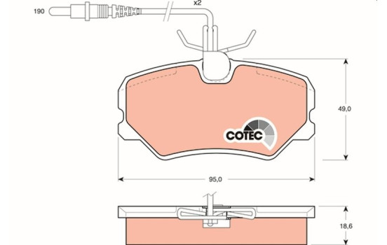 Brake Pad Set, disc brake COTEC GDB793 TRW, Image 2