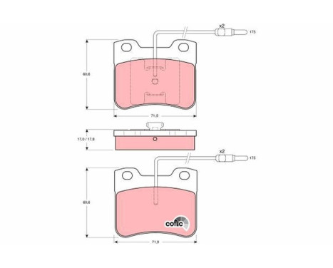 Brake Pad Set, disc brake COTEC GDB794 TRW, Image 2