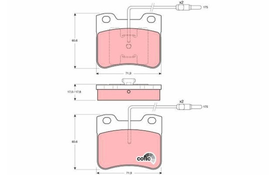 Brake Pad Set, disc brake COTEC GDB794 TRW, Image 2