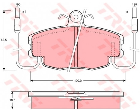 Brake Pad Set, disc brake COTEC GDB807 TRW