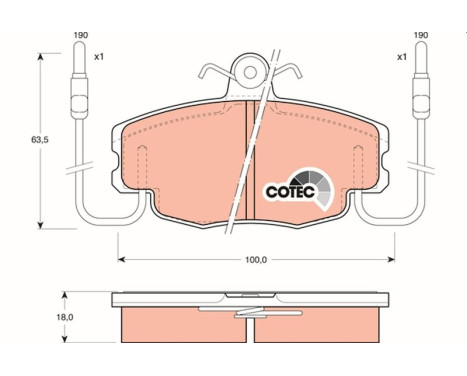 Brake Pad Set, disc brake COTEC GDB807 TRW, Image 2