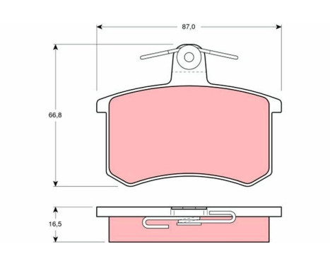 Brake Pad Set, disc brake COTEC GDB814 TRW, Image 2