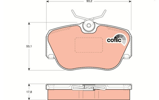 Brake Pad Set, disc brake COTEC GDB817 TRW, Image 2