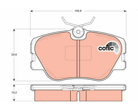 Brake Pad Set, disc brake COTEC GDB818 TRW, Image 2