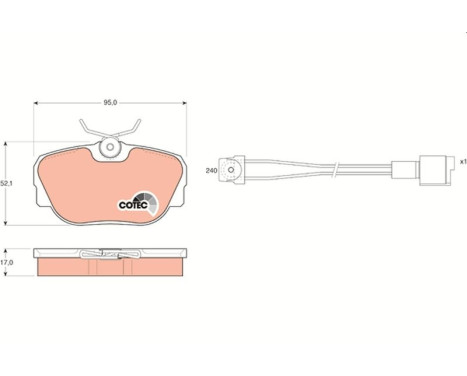 Brake Pad Set, disc brake COTEC GDB820 TRW, Image 2