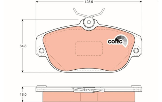 Brake Pad Set, disc brake COTEC GDB837 TRW, Image 2