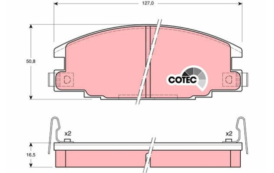 Brake Pad Set, disc brake COTEC GDB870 TRW, Image 2
