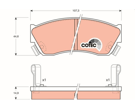 Brake Pad Set, disc brake COTEC GDB883 TRW, Image 2