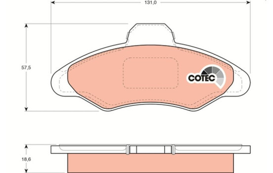 Brake Pad Set, disc brake COTEC GDB897 TRW, Image 2
