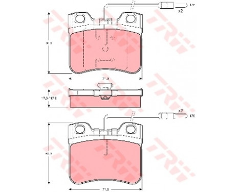 Brake Pad Set, disc brake COTEC GDB906 TRW