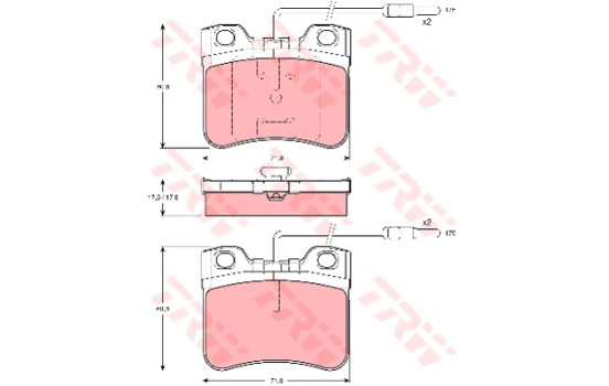 Brake Pad Set, disc brake COTEC GDB906 TRW