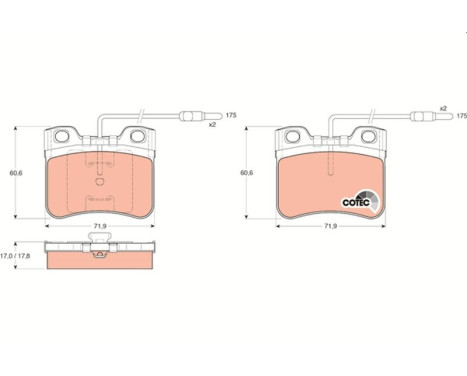 Brake Pad Set, disc brake COTEC GDB906 TRW, Image 2