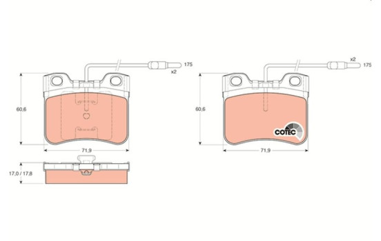 Brake Pad Set, disc brake COTEC GDB906 TRW, Image 2
