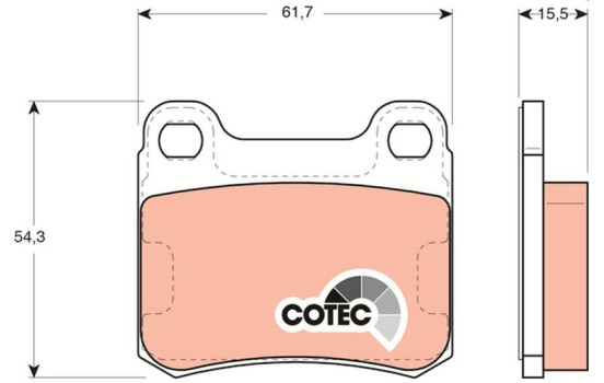 Brake Pad Set, disc brake COTEC GDB911 TRW, Image 2