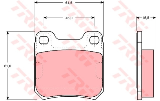 Brake Pad Set, disc brake COTEC GDB915 TRW