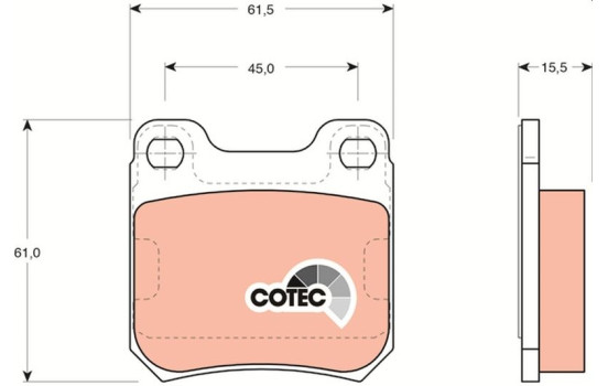 Brake Pad Set, disc brake COTEC GDB915 TRW, Image 2