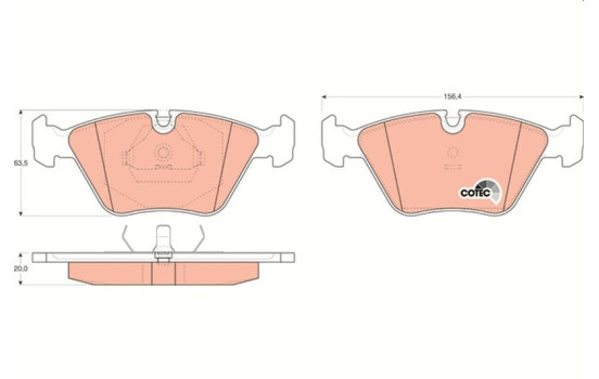 Brake Pad Set, disc brake COTEC GDB916 TRW, Image 2