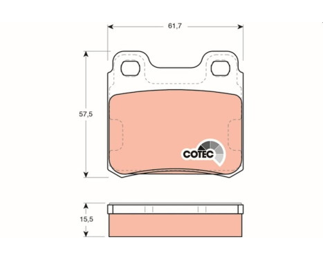 Brake Pad Set, disc brake COTEC GDB952 TRW, Image 2