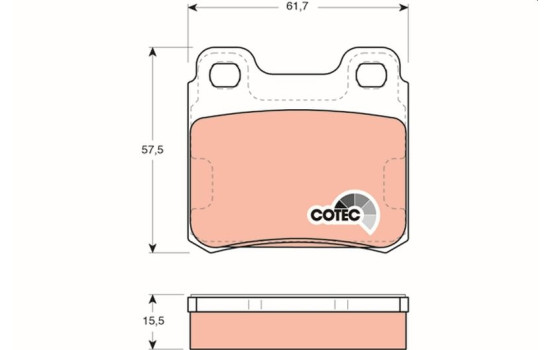 Brake Pad Set, disc brake COTEC GDB952 TRW, Image 2
