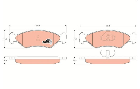 Brake Pad Set, disc brake COTEC GDB953 TRW, Image 2