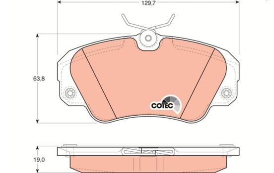 Brake Pad Set, disc brake COTEC GDB957 TRW, Image 2