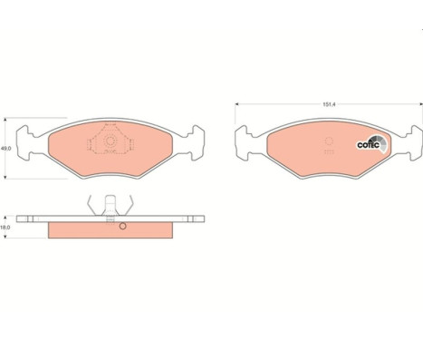 Brake Pad Set, disc brake COTEC GDB958 TRW, Image 2